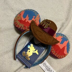 Disney Brown and Red Hat-Inspired Mickey Mouse Ears